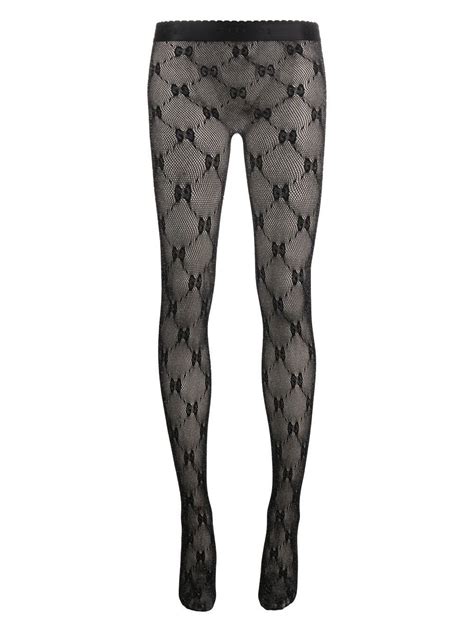 collant gucci bianchi|GG knit tights in black and silver .